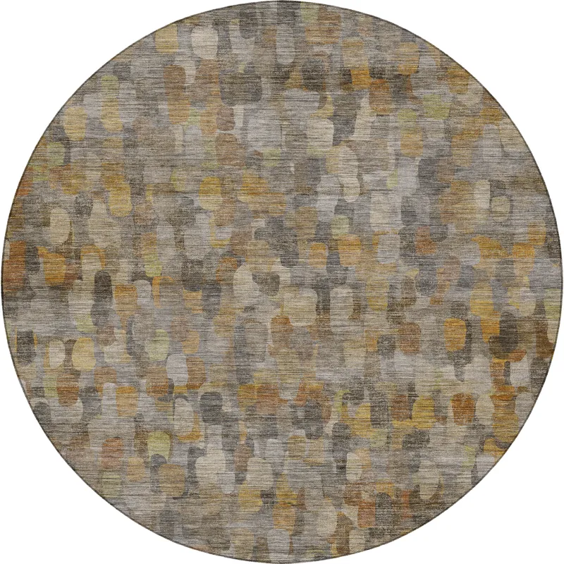 Machine Washable Nexus Gray 8\' x 8\' Round Rug