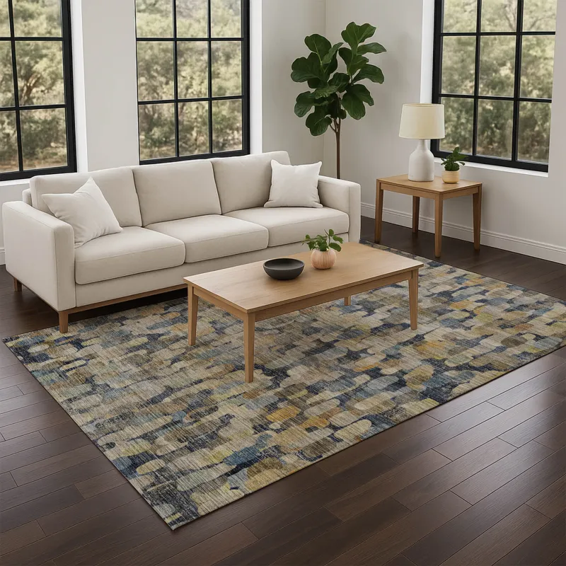 Machine Washable Nexus Navy 3\' x 5\' Rug