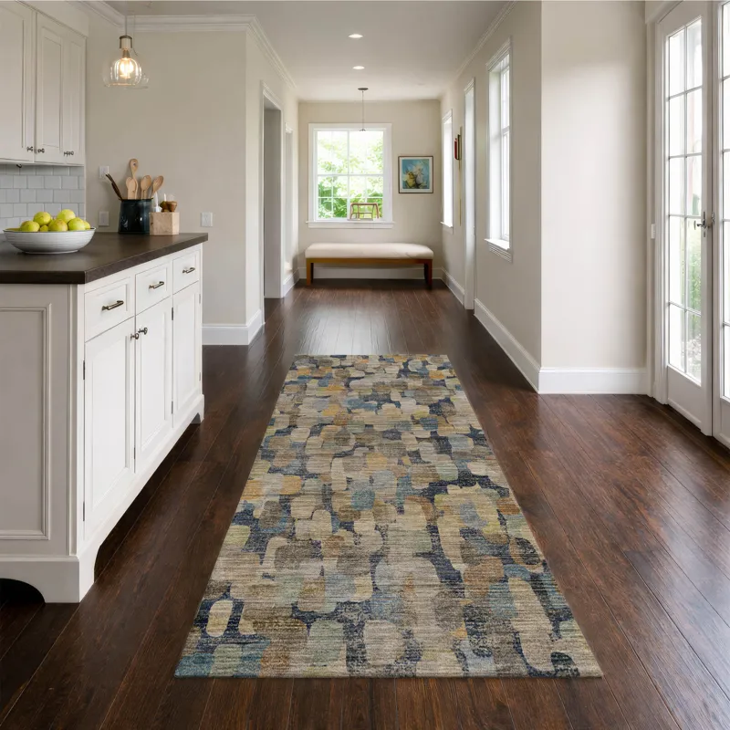Machine Washable Nexus Navy 2\'3\" x 7\'6\" Runner Rug
