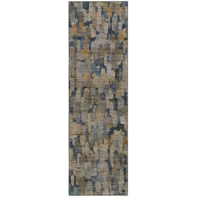 Machine Washable Nexus Navy 2\'3\" x 7\'6\" Runner Rug
