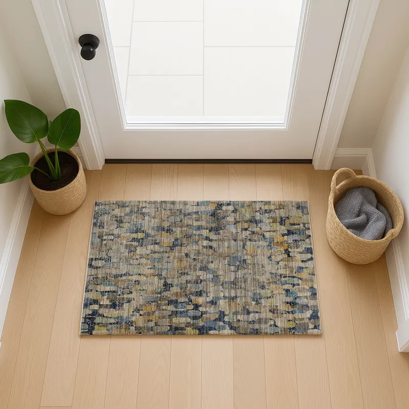 Machine Washable Nexus Navy 1\'8\" x 2\'6\" Rug