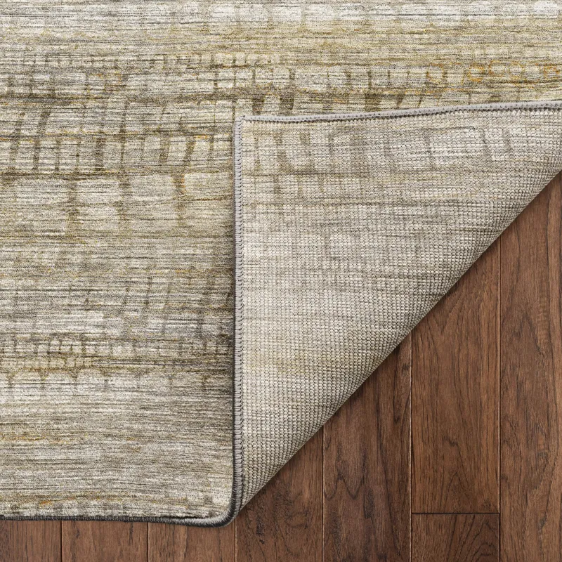Machine Washable Nexus Beige 2\'3\" x 7\'6\" Runner Rug