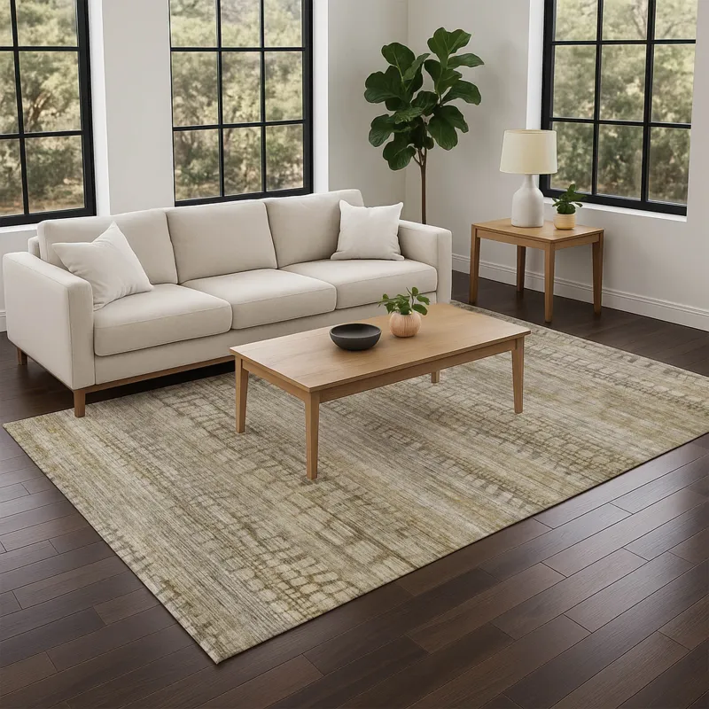 Machine Washable Nexus Beige 9\' x 12\' Rug