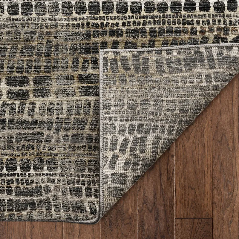 Machine Washable Nexus Black 2\'3\" x 7\'6\" Runner Rug