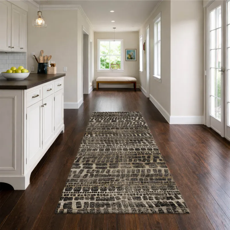 Machine Washable Nexus Black 2\'3\" x 7\'6\" Runner Rug