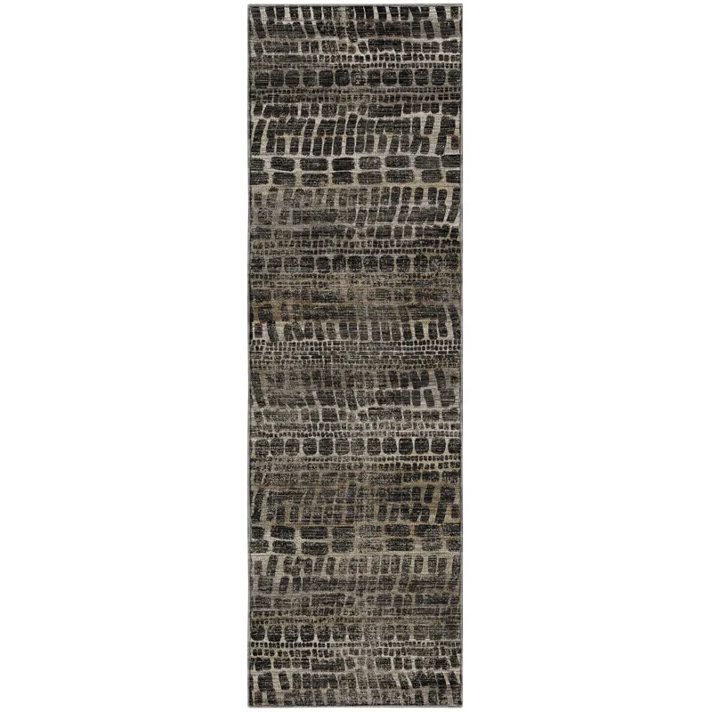 Machine Washable Nexus Black 2\'3\" x 7\'6\" Runner Rug