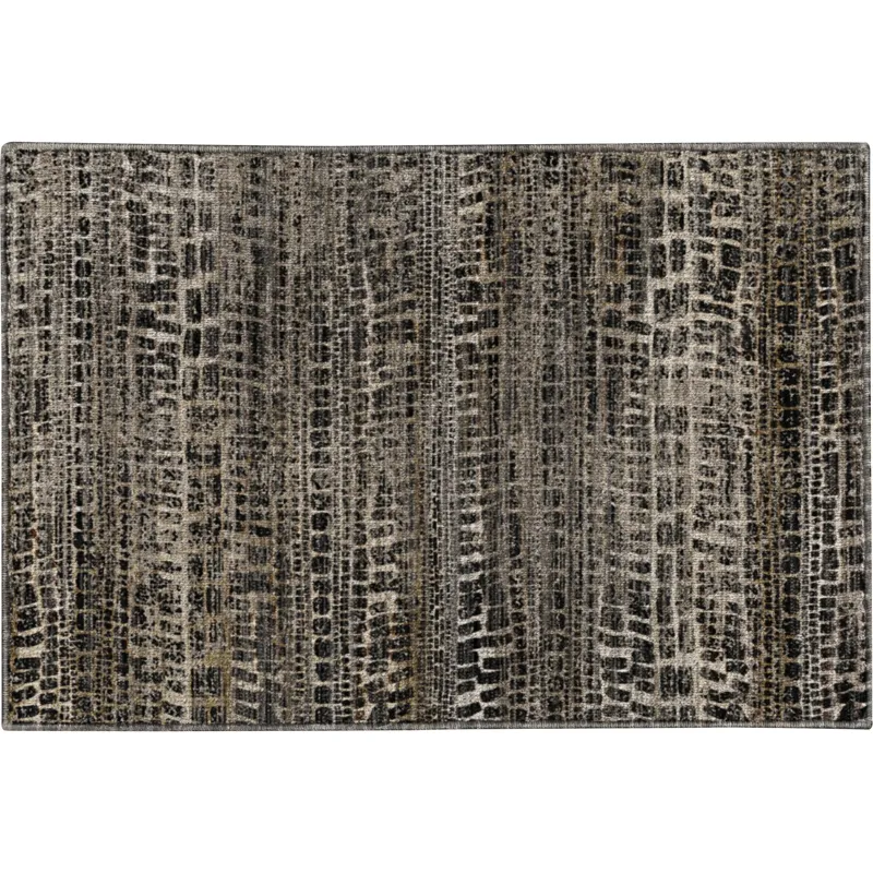 Machine Washable Nexus Black 1\'8\" x 2\'6\" Rug