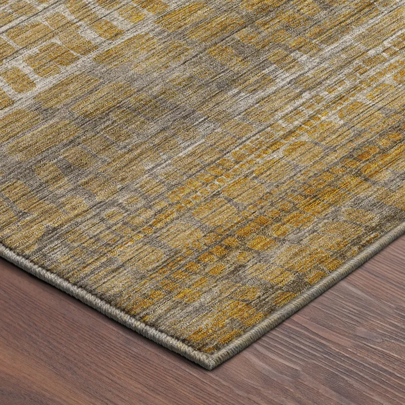 Machine Washable Nexus Gold 9\' x 12\' Rug