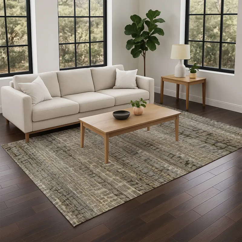 Machine Washable Nexus Gray 9\' x 12\' Rug