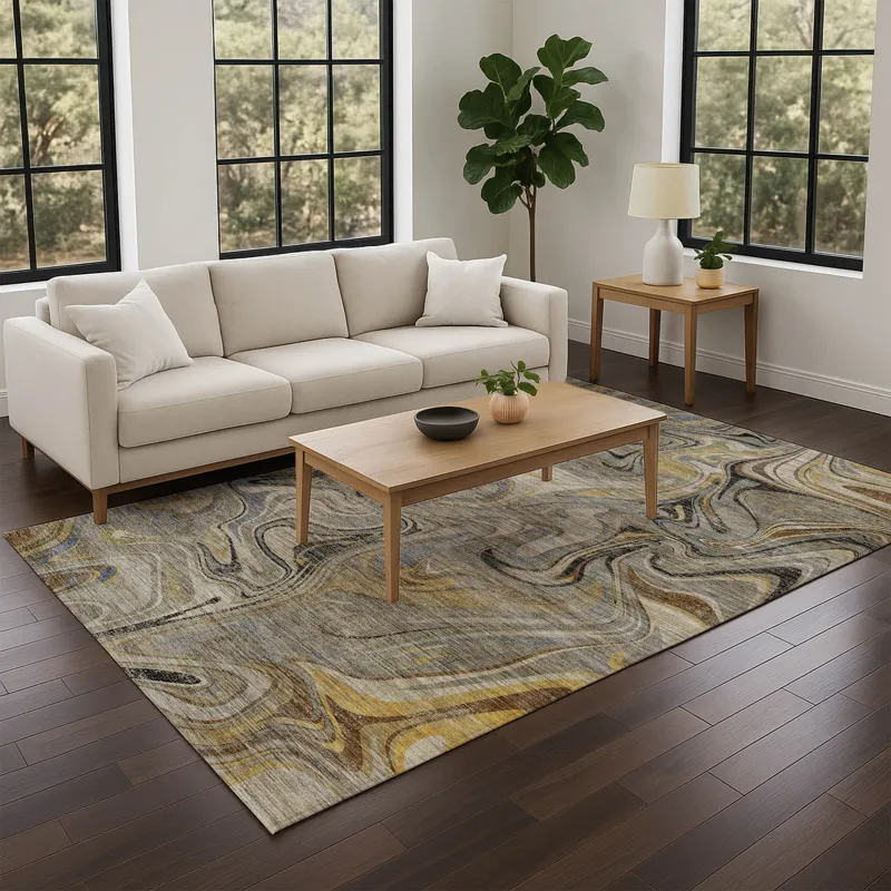 Machine Washable Nexus Gray 3\' x 5\' Rug
