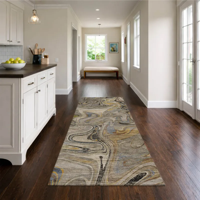 Machine Washable Nexus Gray 2\'3\" x 7\'6\" Runner Rug