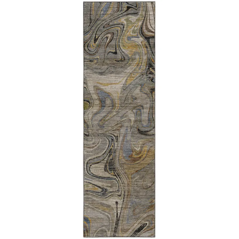 Machine Washable Nexus Gray 2\'3\" x 7\'6\" Runner Rug