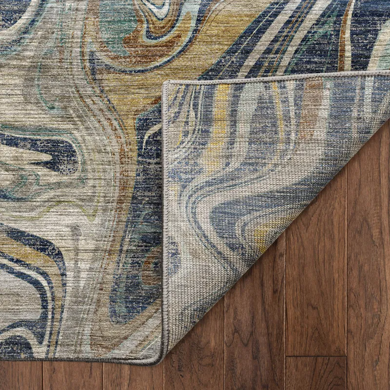Machine Washable Nexus Navy 6\'6\" x 9\'6\" Rug