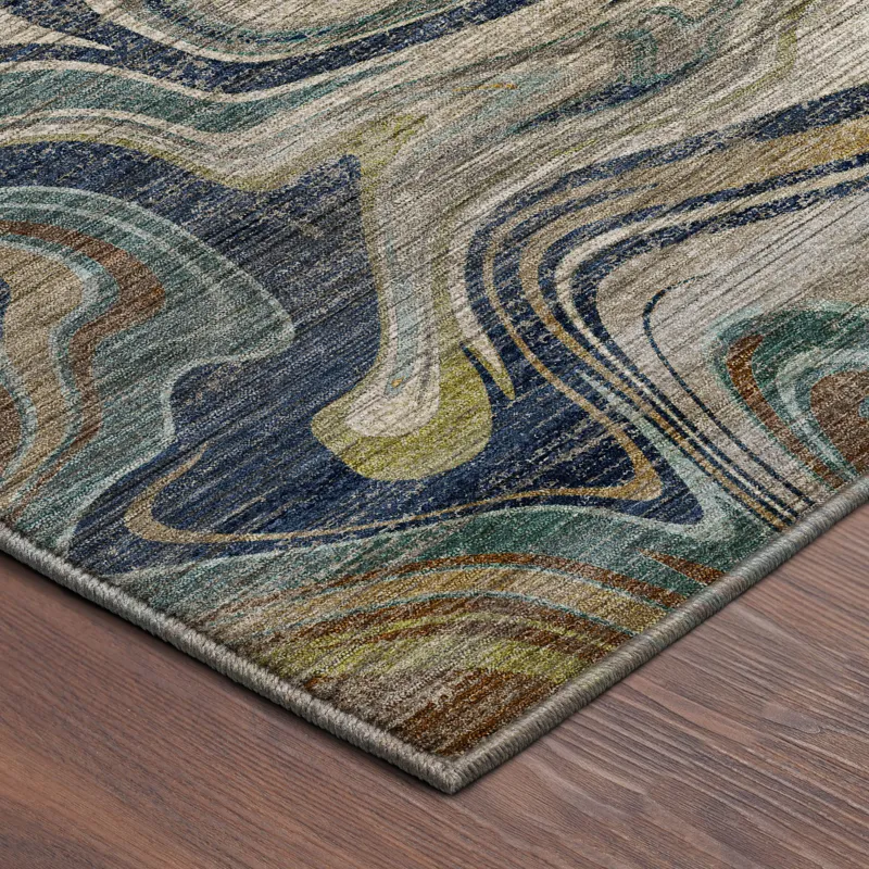 Machine Washable Nexus Navy 6\'6\" x 9\'6\" Rug