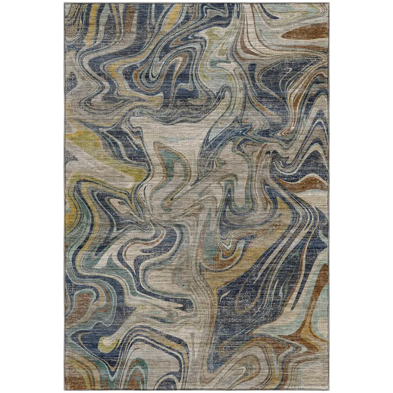 Machine Washable Nexus Navy 6\'6\" x 9\'6\" Rug