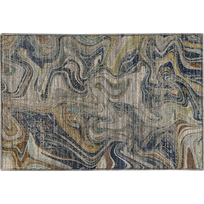 Machine Washable Nexus Navy 1\'8\" x 2\'6\" Rug