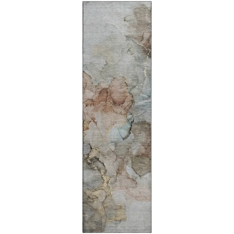 Luxury Washable Odyssey Tan 2\'3\" x 7\'6\" Runner Rug