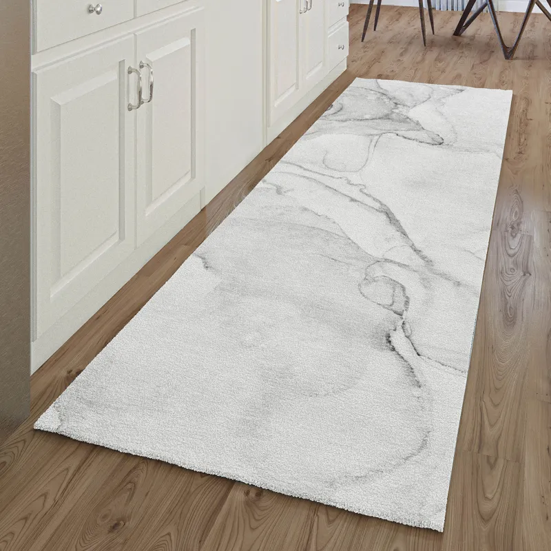 Luxury Washable Odyssey Gray 2\'3\" x 7\'6\" Runner Rug