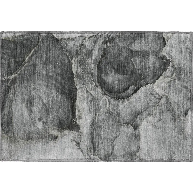 Luxury Washable Odyssey Charcoal 1\'8\" x 2\'6\" Rug