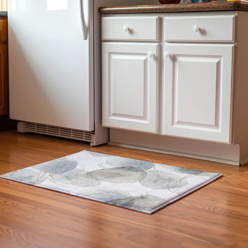Luxury Washable Odyssey Pearl 1\'8\" x 2\'6\" Rug