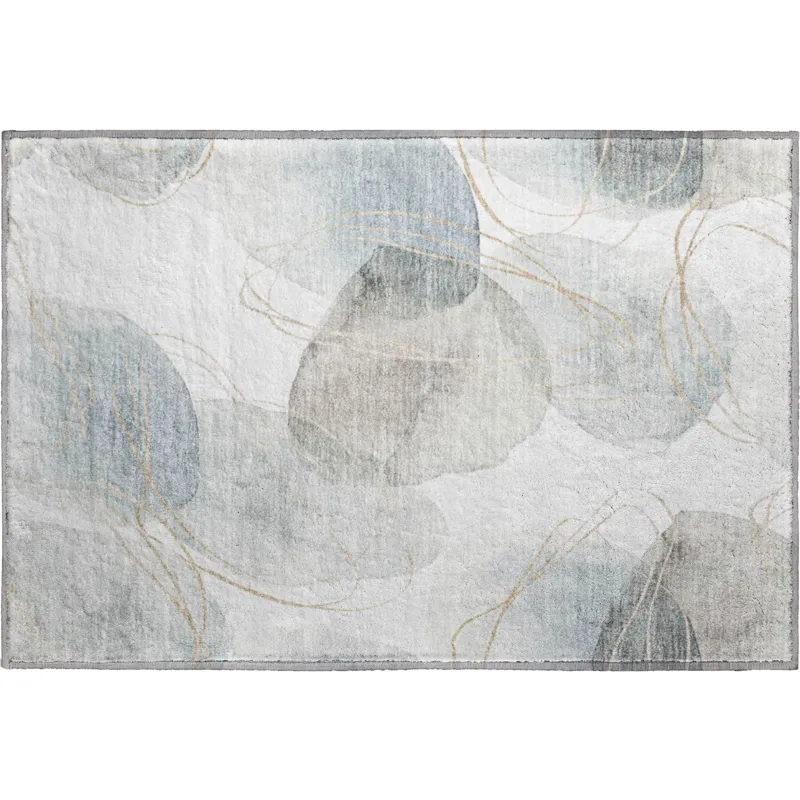 Luxury Washable Odyssey Pearl 1\'8\" x 2\'6\" Rug