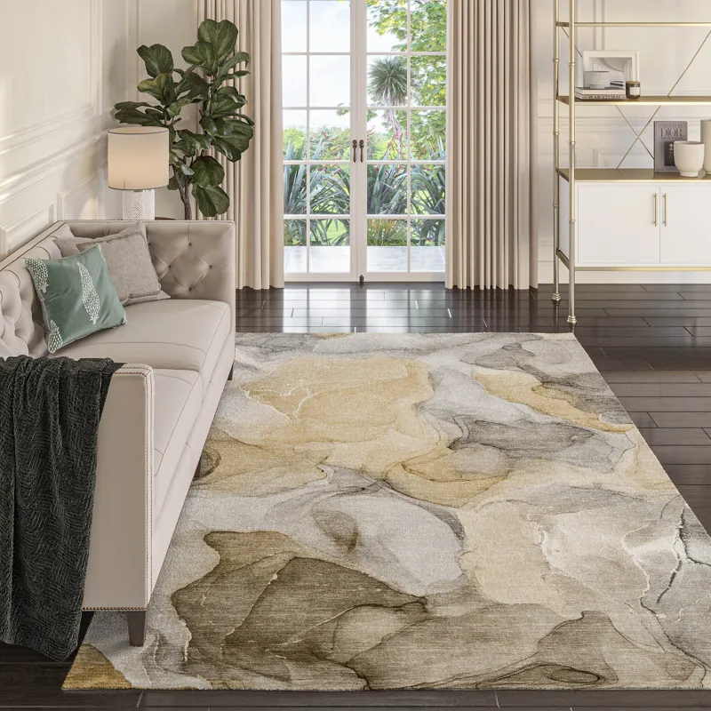 Luxury Washable Odyssey Taupe 10\' x 14\' Rug