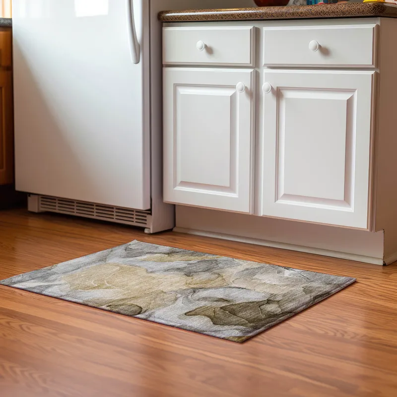 Luxury Washable Odyssey Taupe 1\'8\" x 2\'6\" Rug
