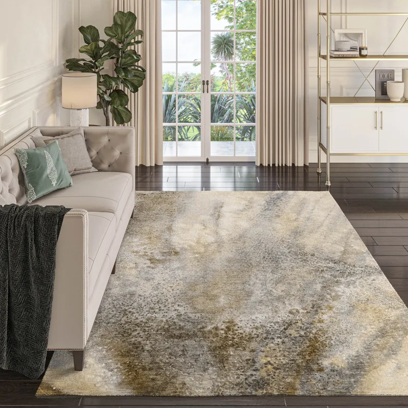 Luxury Washable Odyssey Taupe 9\' x 12\' Rug
