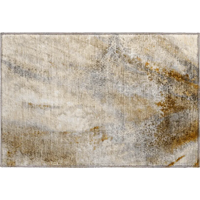 Luxury Washable Odyssey Taupe 1\'8\" x 2\'6\" Rug