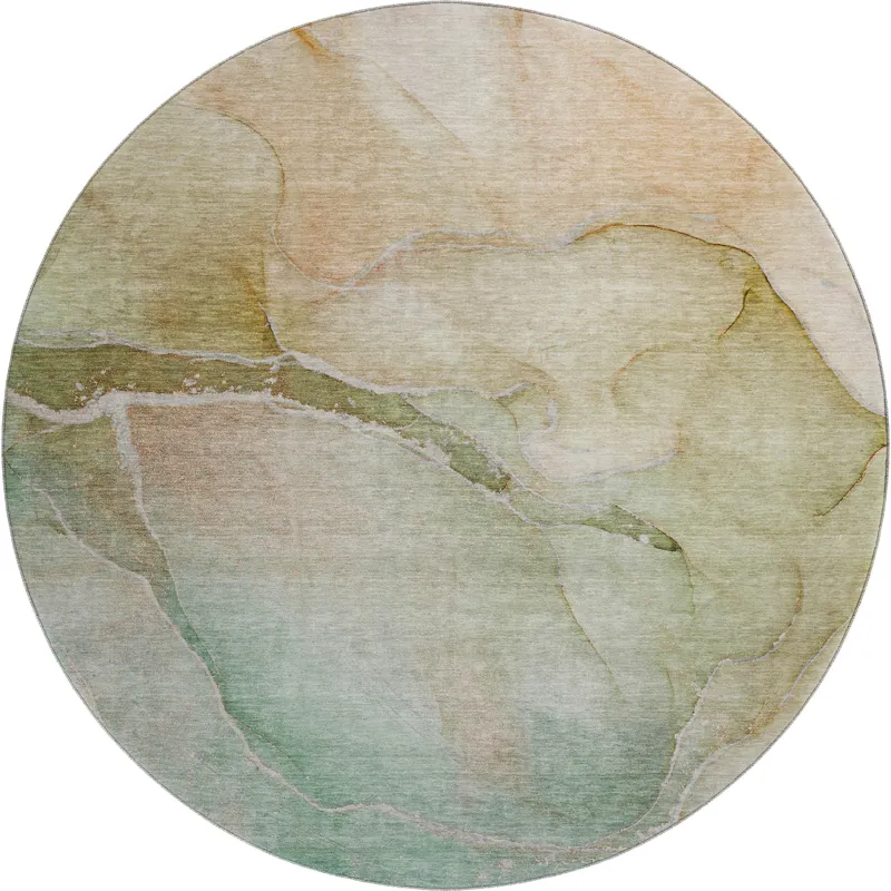 Luxury Washable Odyssey Taupe 8\' x 8\' Round Rug