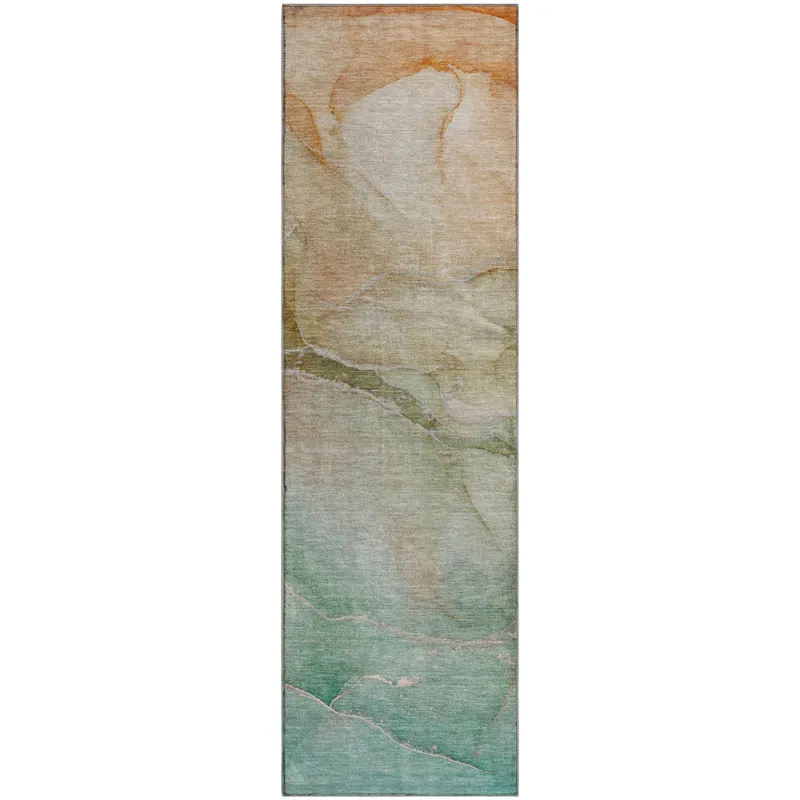 Luxury Washable Odyssey Taupe 2\'3\" x 7\'6\" Runner Rug