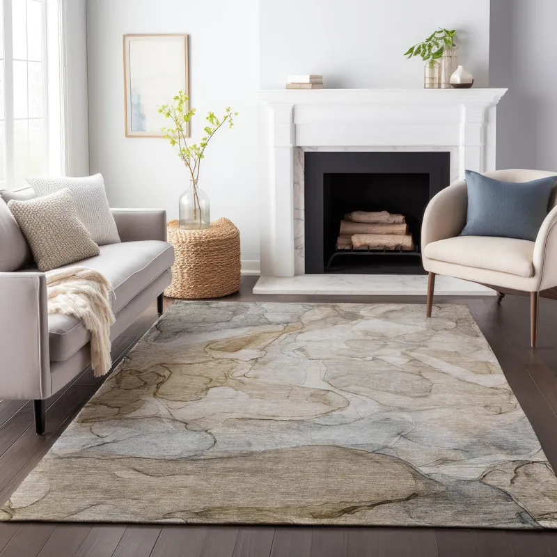 Luxury Washable Odyssey Brown 3\' x 5\' Rug