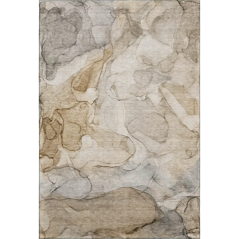Luxury Washable Odyssey Brown 3\' x 5\' Rug