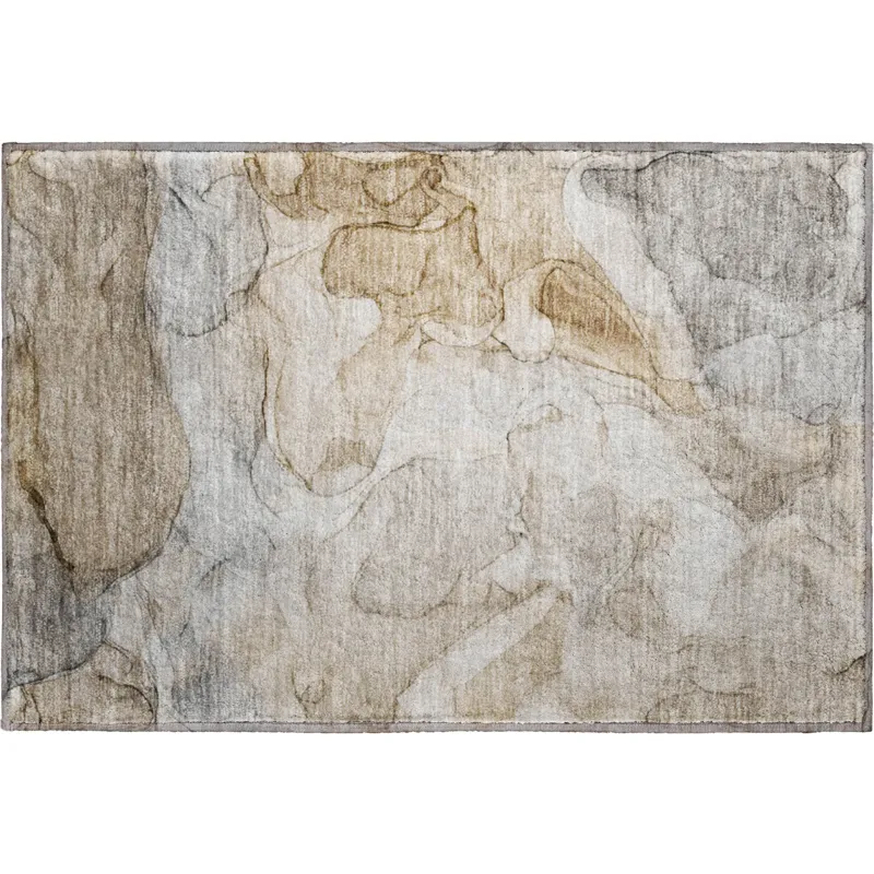 Luxury Washable Odyssey Brown 1\'8\" x 2\'6\" Rug