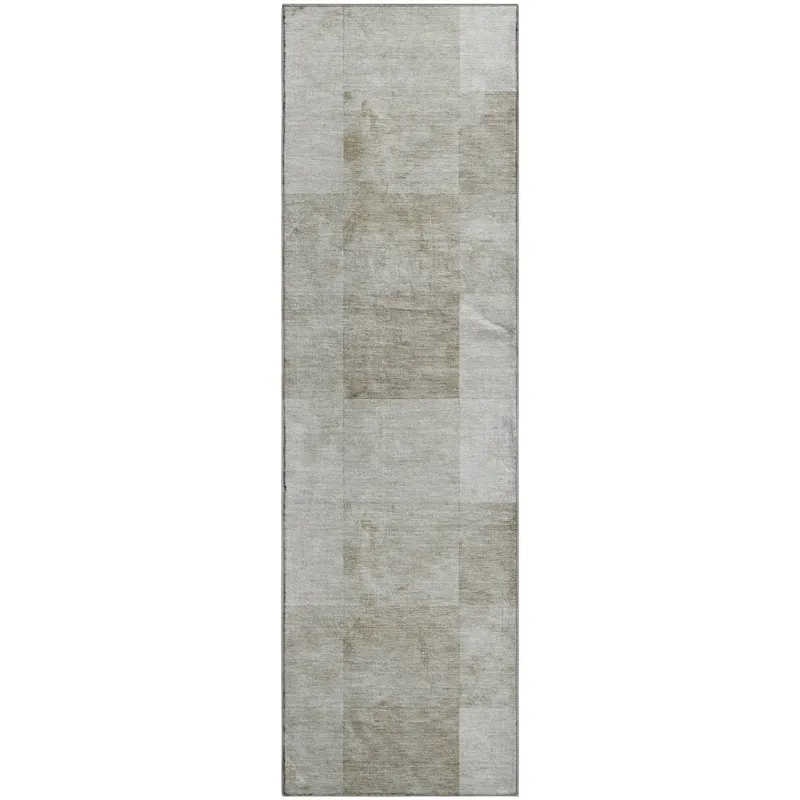Machine Washable Indoor/Outdoor Pacifica Beige 2\'3\" x 7\'6\" Runner Rug