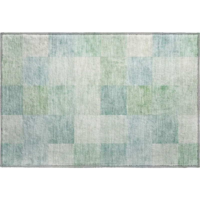 Machine Washable Indoor/Outdoor Pacifica Seafoam 1\'8\" x 2\'6\" Rug