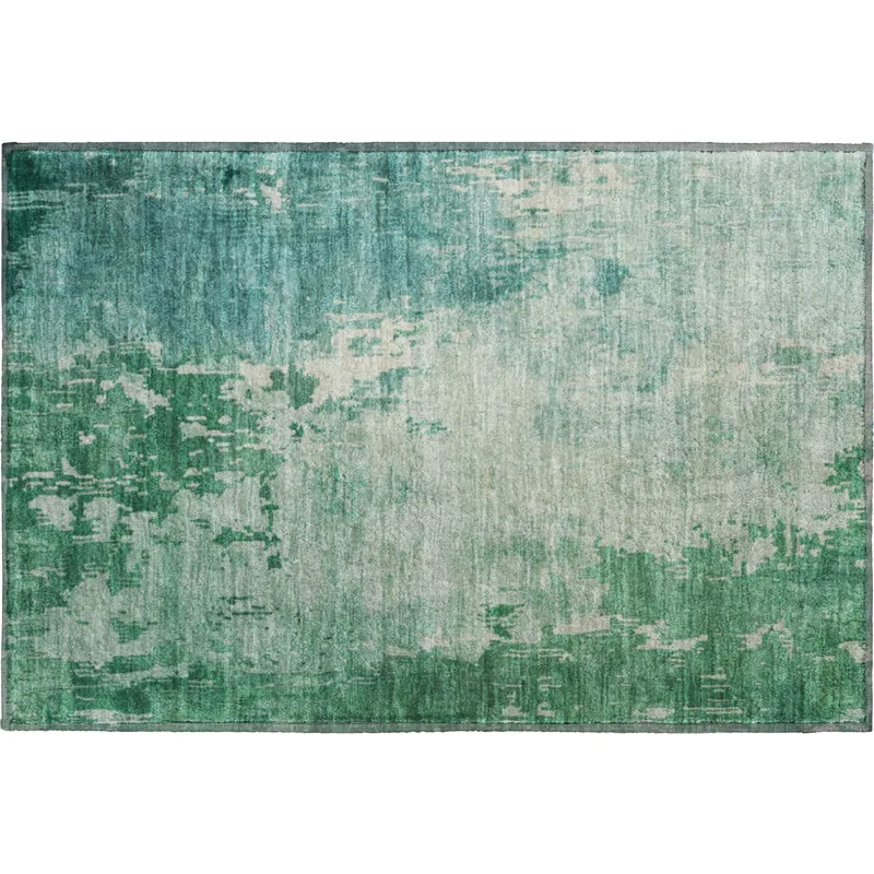 Machine Washable Indoor/Outdoor Pacifica Emerald 1\'8\" x 2\'6\" Rug