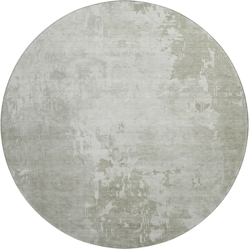 Machine Washable Indoor/Outdoor Pacifica Linen 8\' x 8\' Round Rug