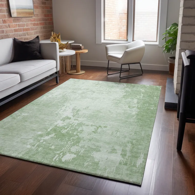Machine Washable Indoor/Outdoor Pacifica Mint 5\' x 7\'6\" Rug