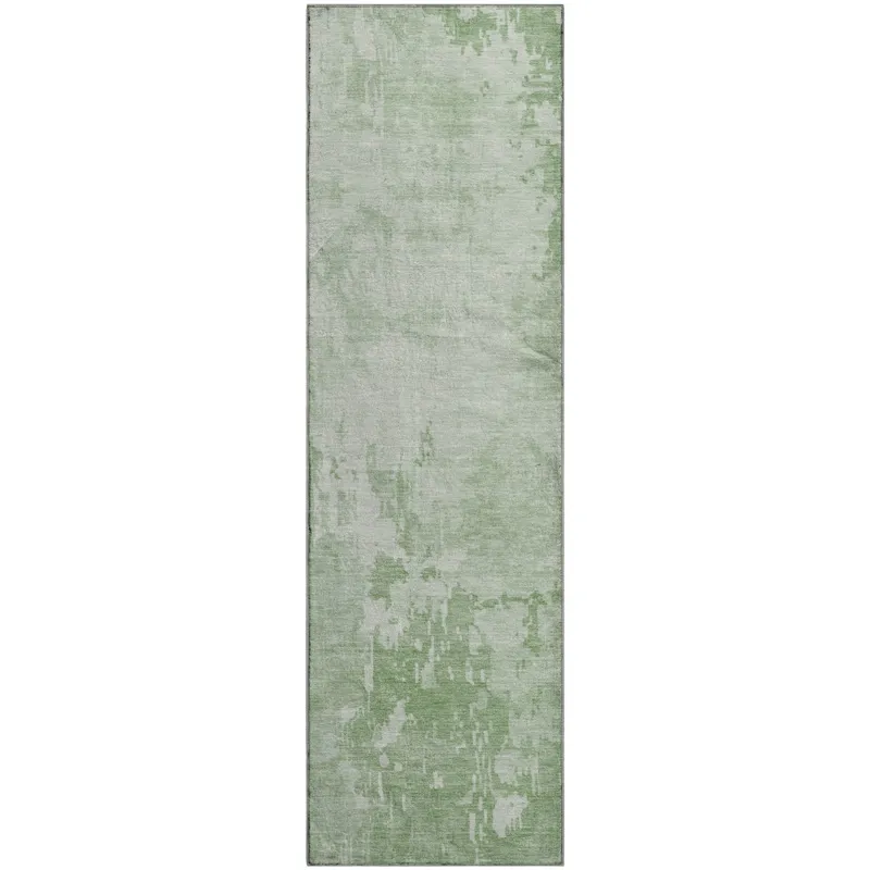 Machine Washable Indoor/Outdoor Pacifica Mint 2\'3\" x 7\'6\" Runner Rug