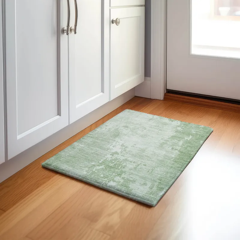 Machine Washable Indoor/Outdoor Pacifica Mint 1\'8\" x 2\'6\" Rug