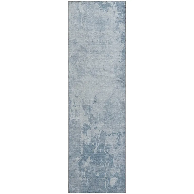 Machine Washable Indoor/Outdoor Pacifica Sky 2\'3\" x 7\'6\" Runner Rug