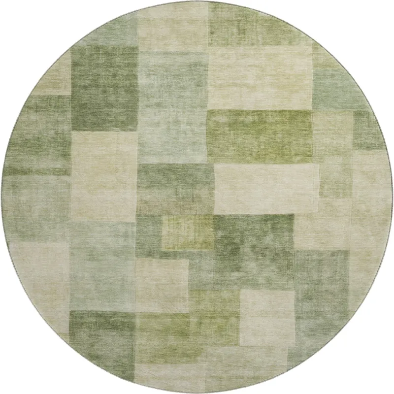 Machine Washable Indoor/Outdoor Pacifica Aloe 8\' x 8\' Round Rug