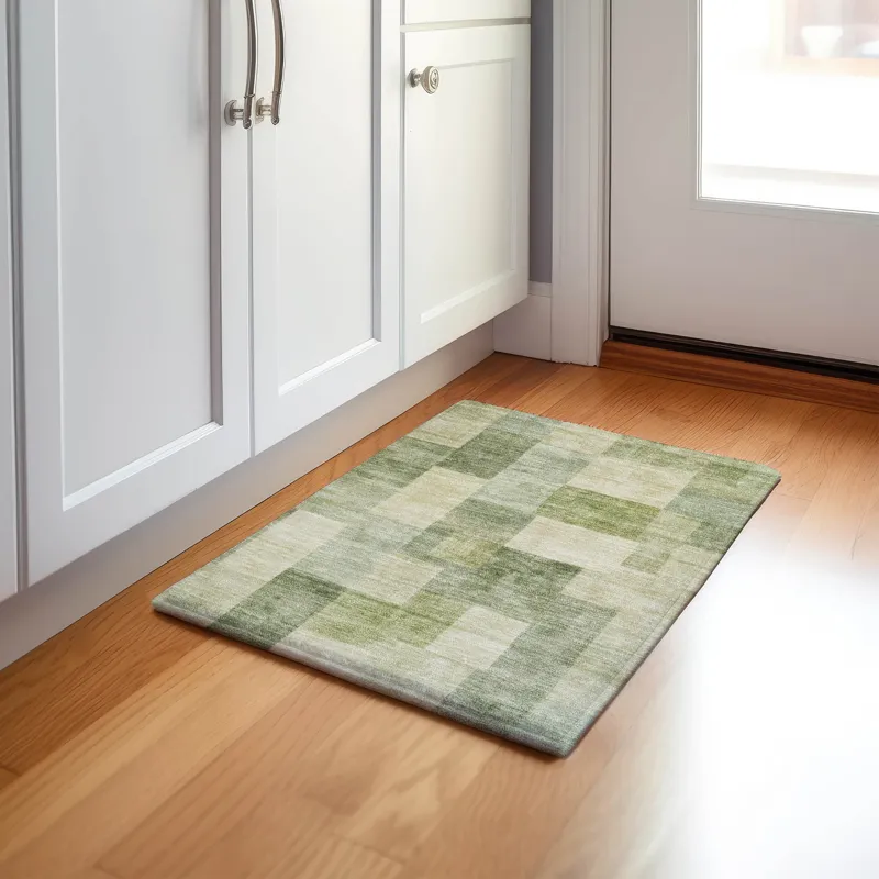 Machine Washable Indoor/Outdoor Pacifica Aloe 1\'8\" x 2\'6\" Rug