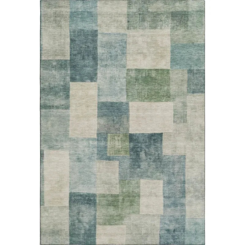 Machine Washable Indoor/Outdoor Pacifica Seafoam 5\' x 7\'6\" Rug