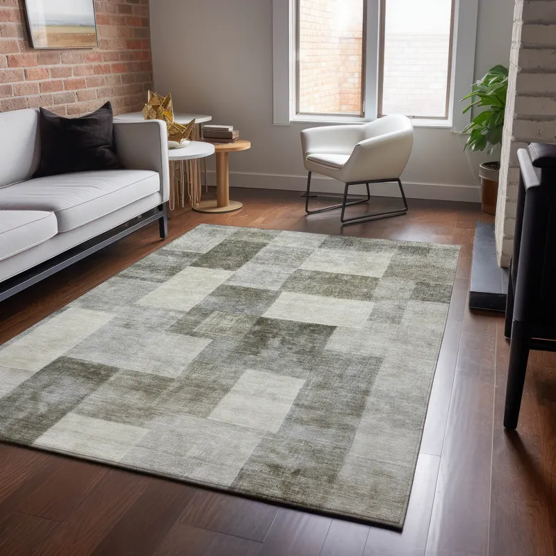 Machine Washable Indoor/Outdoor Pacifica Taupe 8\' x 10\' Rug