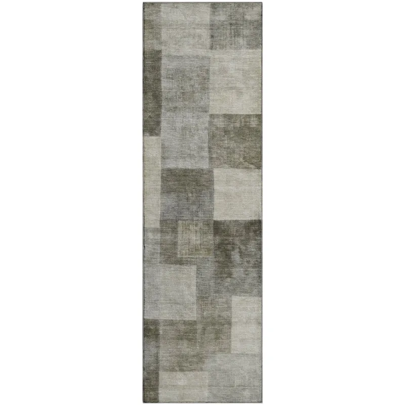 Machine Washable Indoor/Outdoor Pacifica Taupe 2\'3\" x 7\'6\" Runner Rug