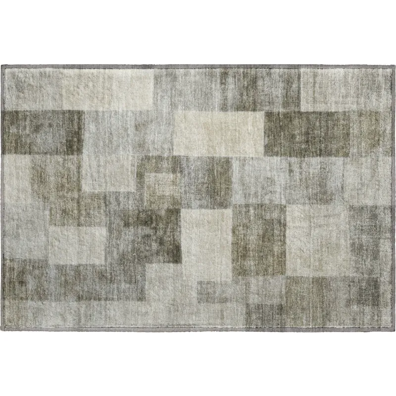 Machine Washable Indoor/Outdoor Pacifica Taupe 1\'8\" x 2\'6\" Rug