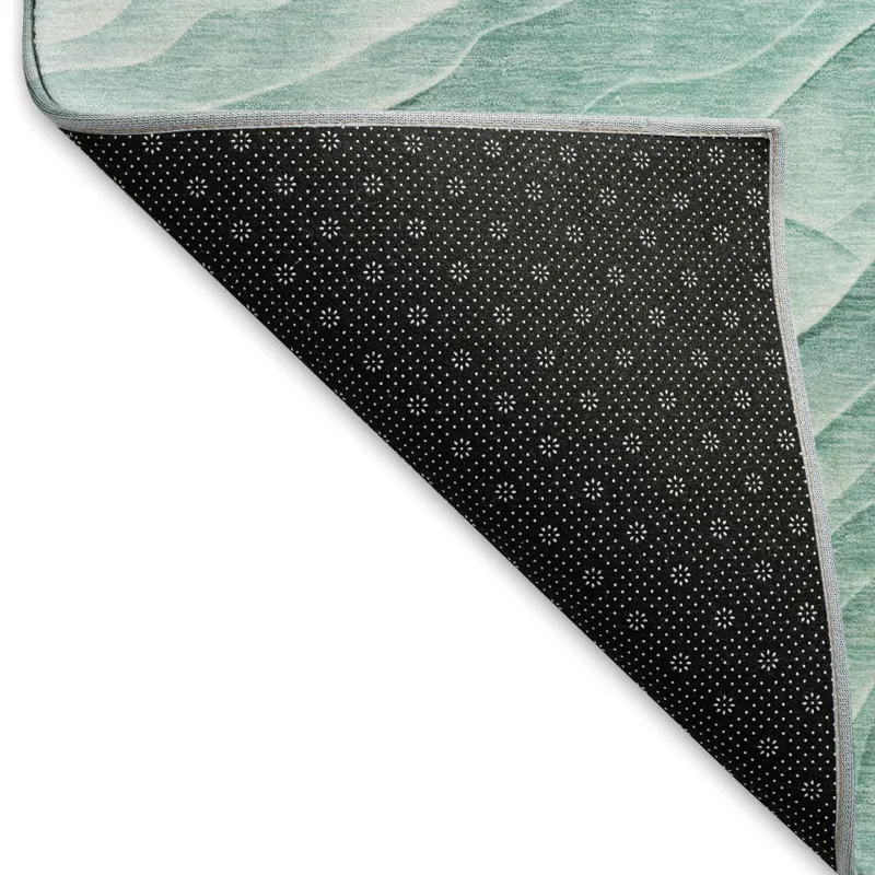 Machine Washable Indoor/Outdoor Pacifica Aqua 2\'3\" x 7\'6\" Runner Rug