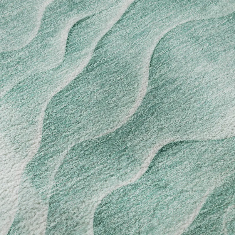 Machine Washable Indoor/Outdoor Pacifica Aqua 2\'3\" x 7\'6\" Runner Rug